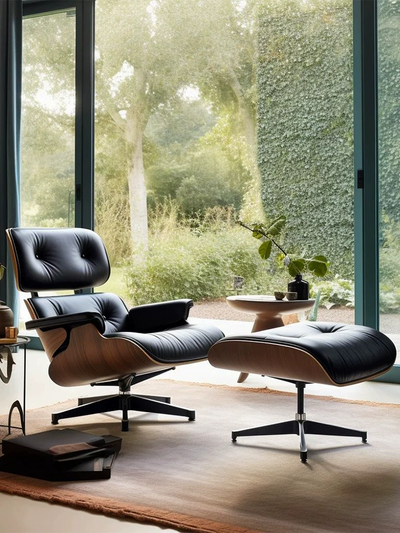 Mid Century Modern Eames Lounge chair with Ottoman