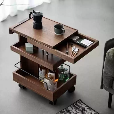 Side Table - North American Black Walnut+Swivel Caster JUMX1032