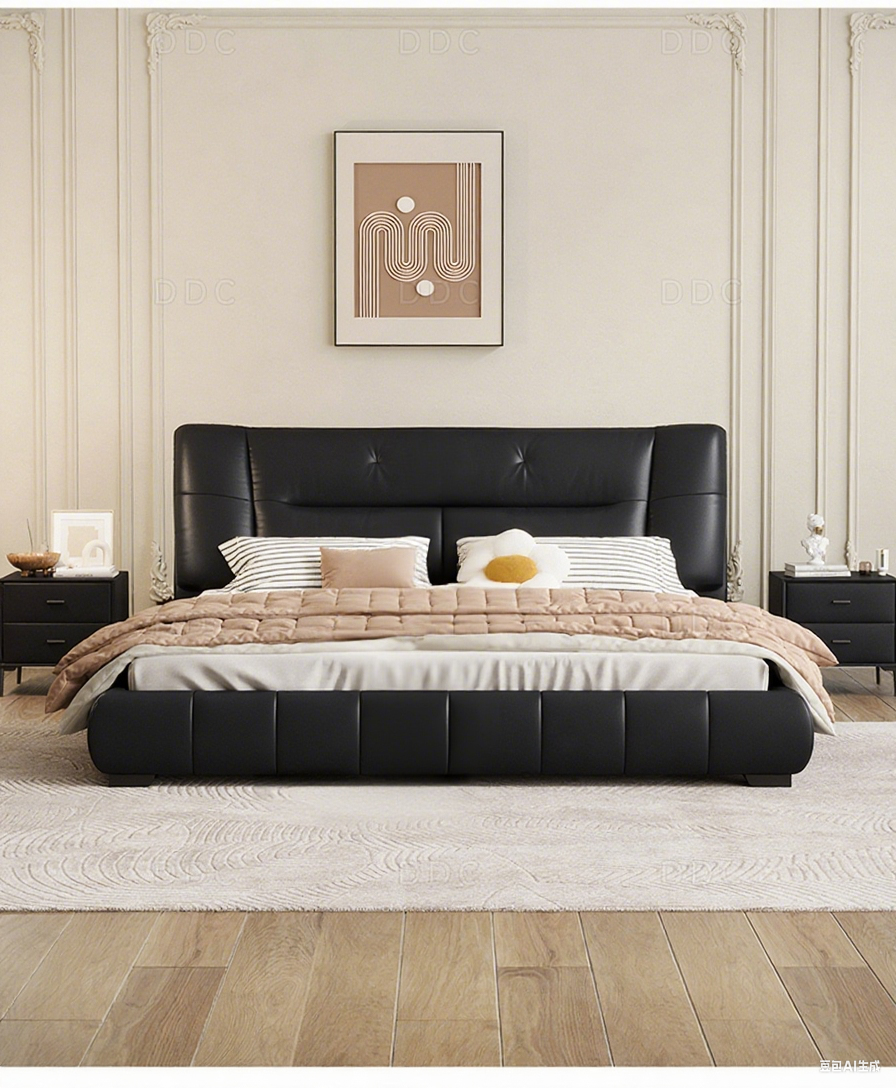 Top-Grain Leather Bed JUJM2063