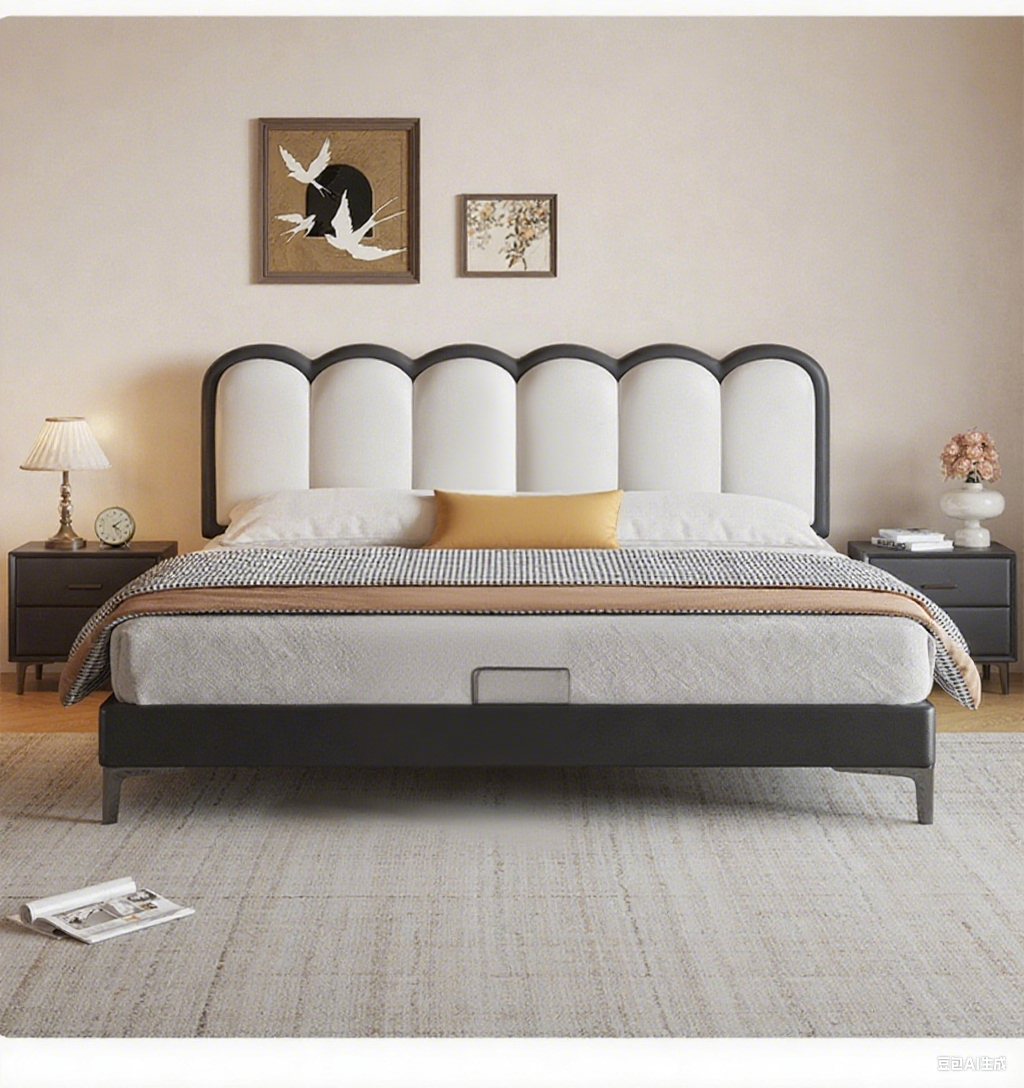 Top-Grain Leather Bed JUJMSM888