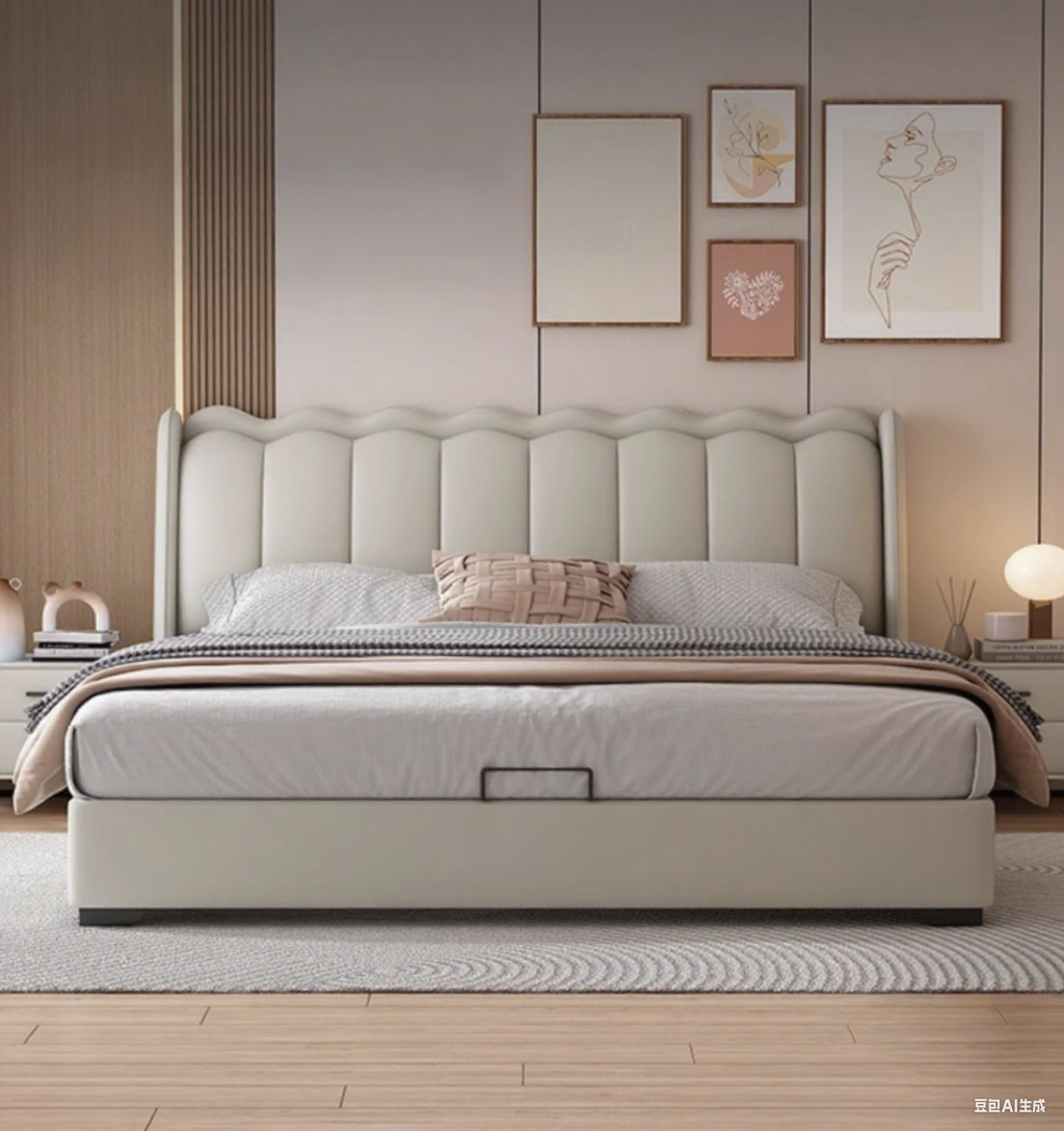 Top-Grain Leather Bed JUJM821
