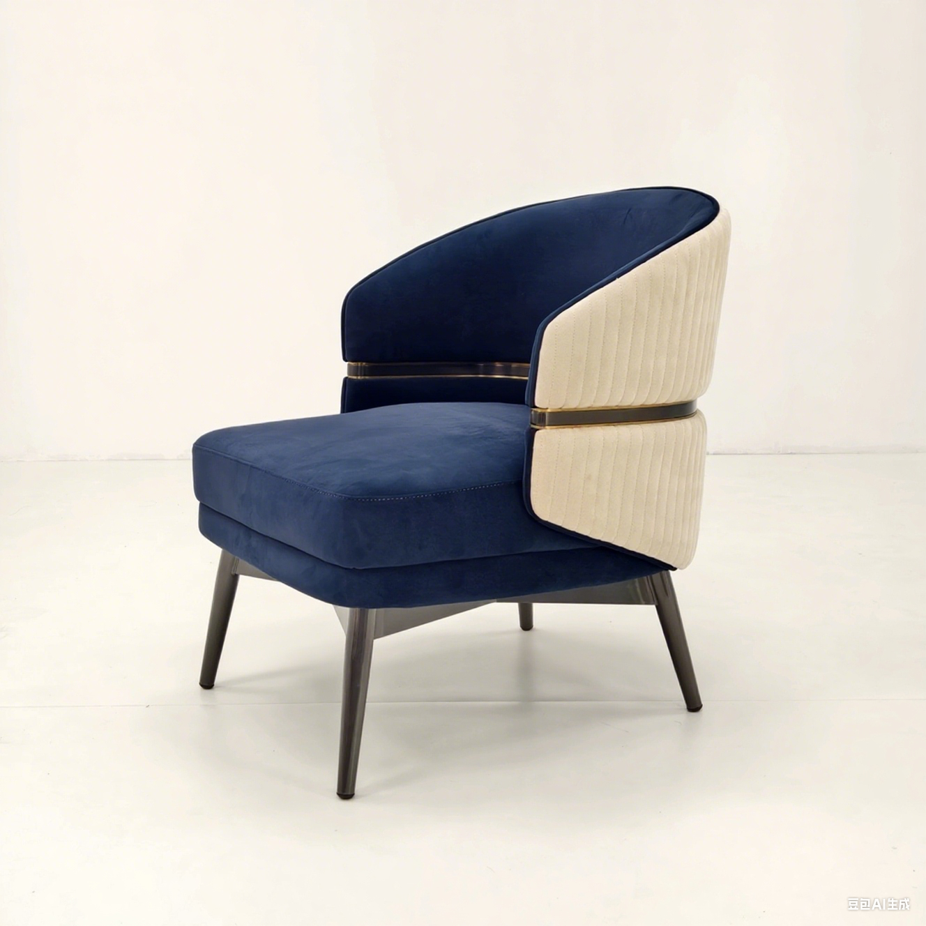 Luxury Modern Leisure Chair with Brushed Brass Trim JUYS2843
