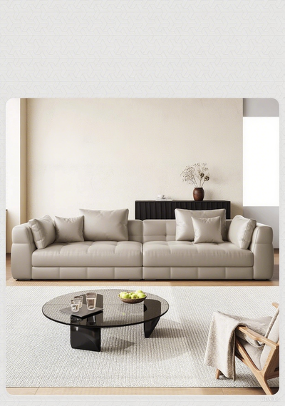 Light Luxury Italian Sectional Sofa With Leatherette Material