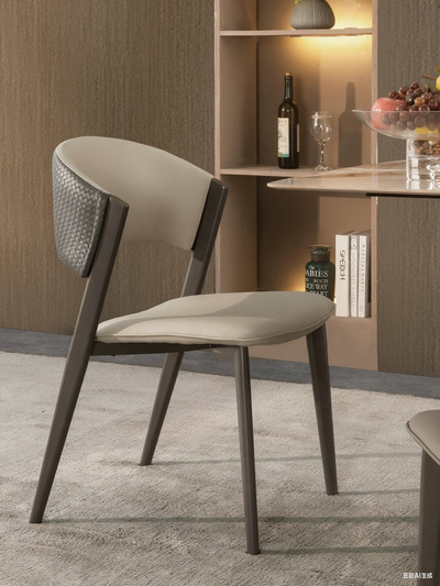 Woven Leather Accent Dining Chair