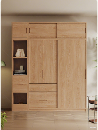 Modern Solid Wood Sliding-door Wardrobe